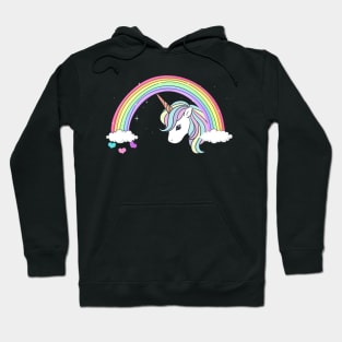 Unicorn Rainbow with Sparkles and Hearts no words wording Hoodie